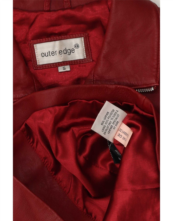 Jachetă de piele pentru femei Outer Edge UK 10 Small Red