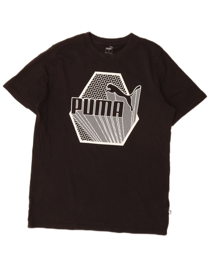 Tricou grafic Puma pentru bărbați Top mediu negru bumbac