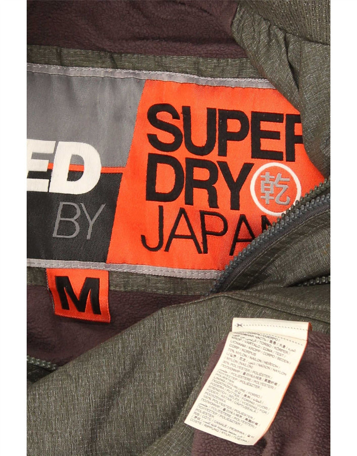 Jachetă de vânt cu glugă Superdry pentru bărbați UK 38, nailon mediu kaki