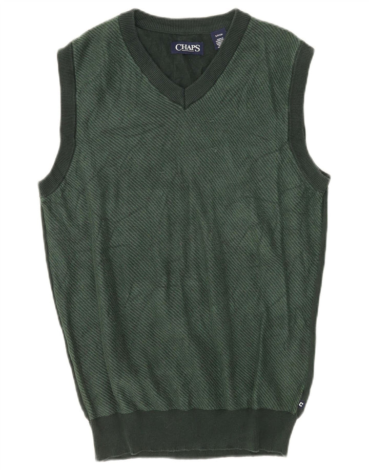 Chaps Mens Vest Tank Top Bumbac verde mic