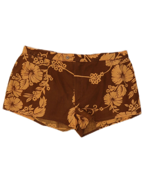 Pantaloni vintage pentru femei W32 Maro Mediu Floral