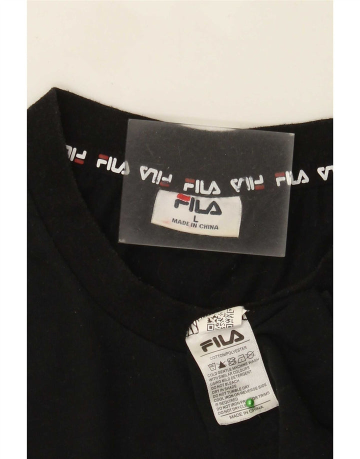 Tricou grafic Fila pentru bărbați Top mare bumbac negru