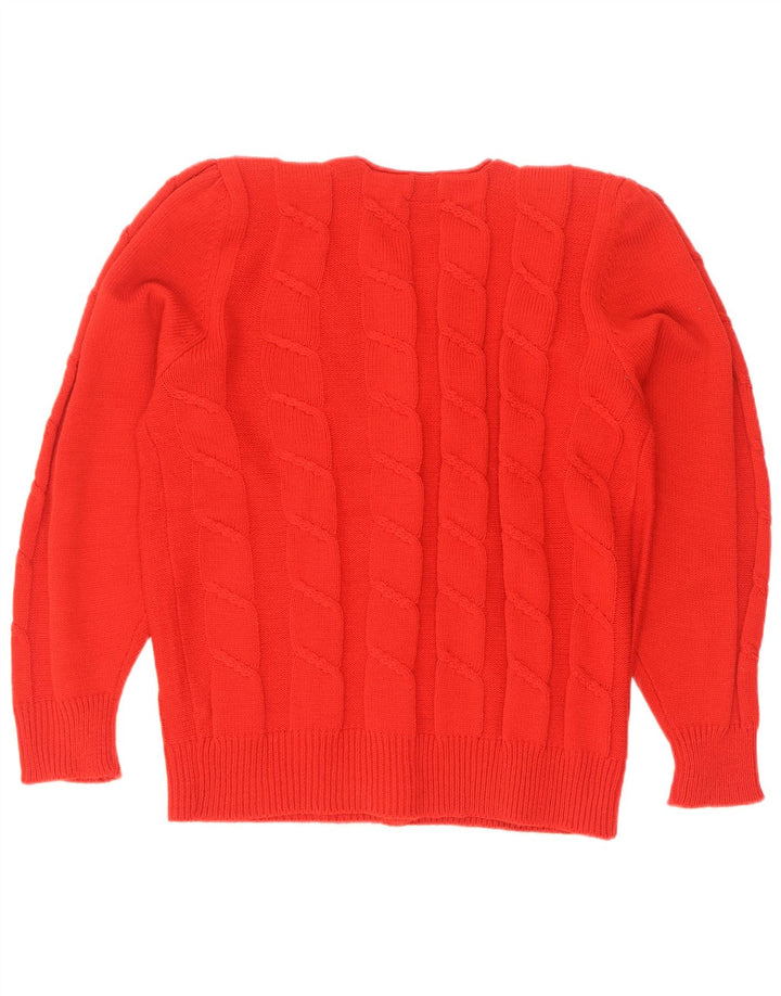 Pulover Cardigan Vintage pentru femei UK 14/16 Medium Red Poliacrilic