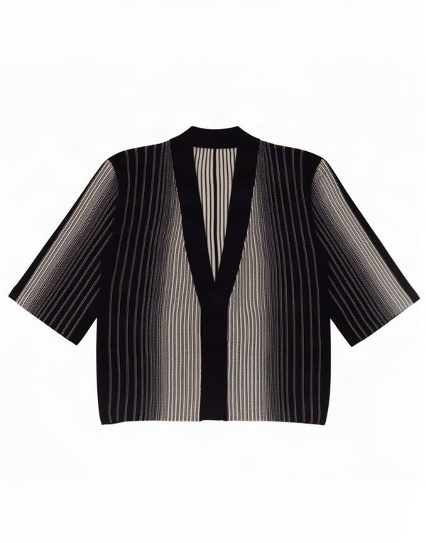 Top cardigan vintage pentru femei UK 16 mare cu dungi negre