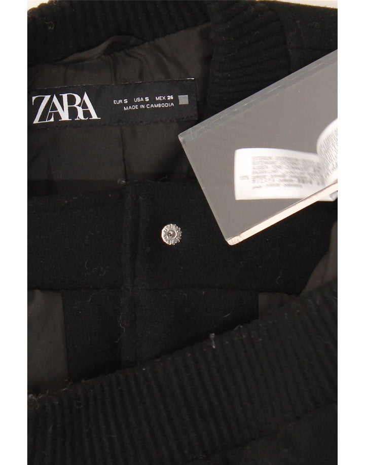 Jachetă Bomber oversize pentru femei ZARA UK 10 Poliester negru mic