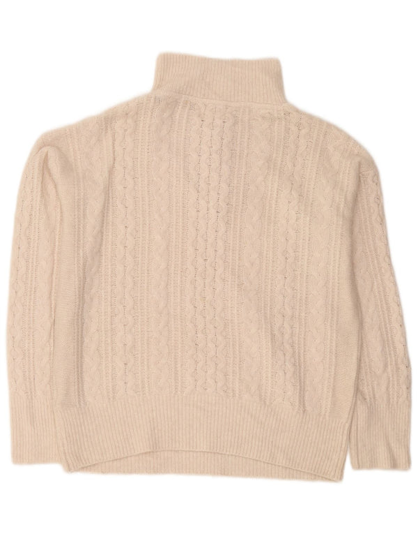 Pulover pentru femei Fat Face supradimensionat cu fermoar și gât UK 12 Medium Off White