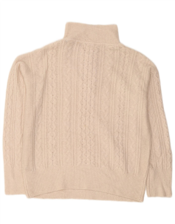 Pulover pentru femei Fat Face supradimensionat cu fermoar și gât UK 12 Medium Off White