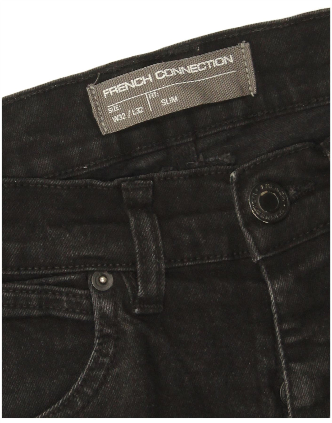 Blugi slim pentru bărbați French Connection W32 L32 bumbac negru
