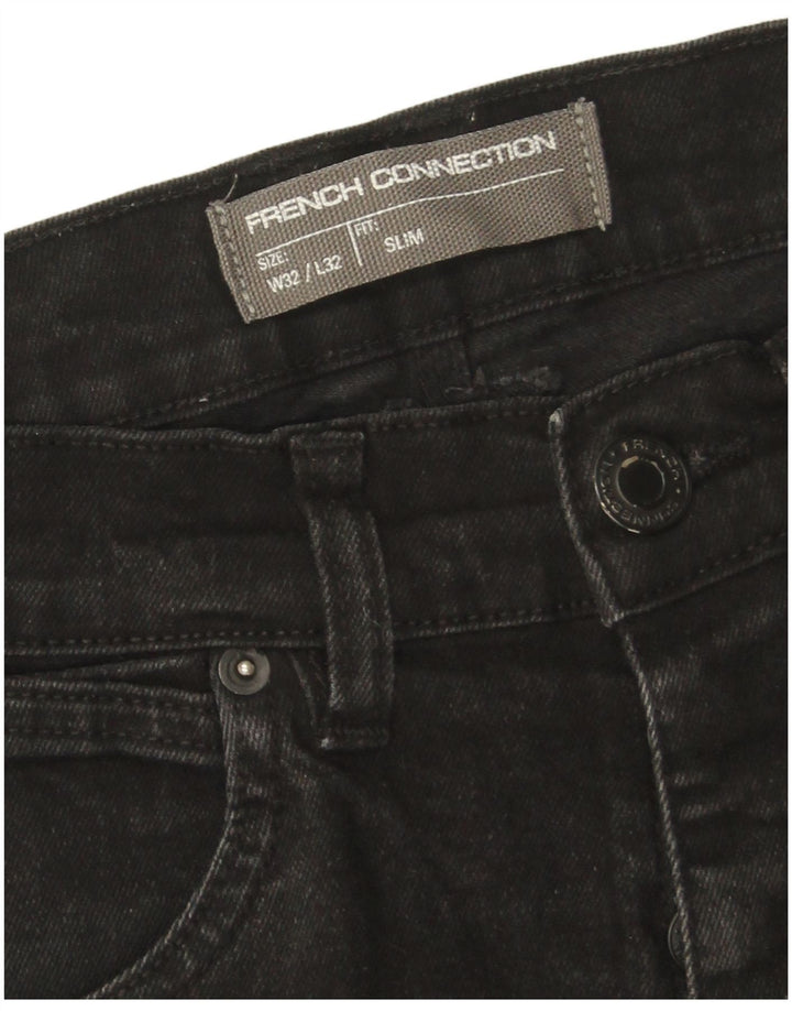 Blugi slim pentru bărbați French Connection W32 L32 bumbac negru