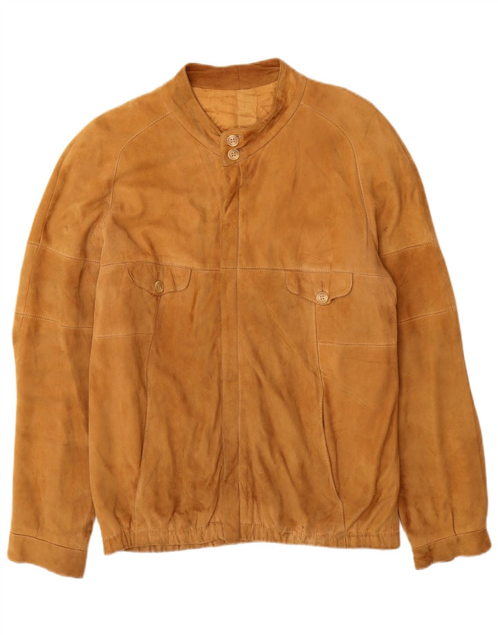 Bomber Vintage pentru bărbați din piele intoarsa UK 38 Maro Mediu