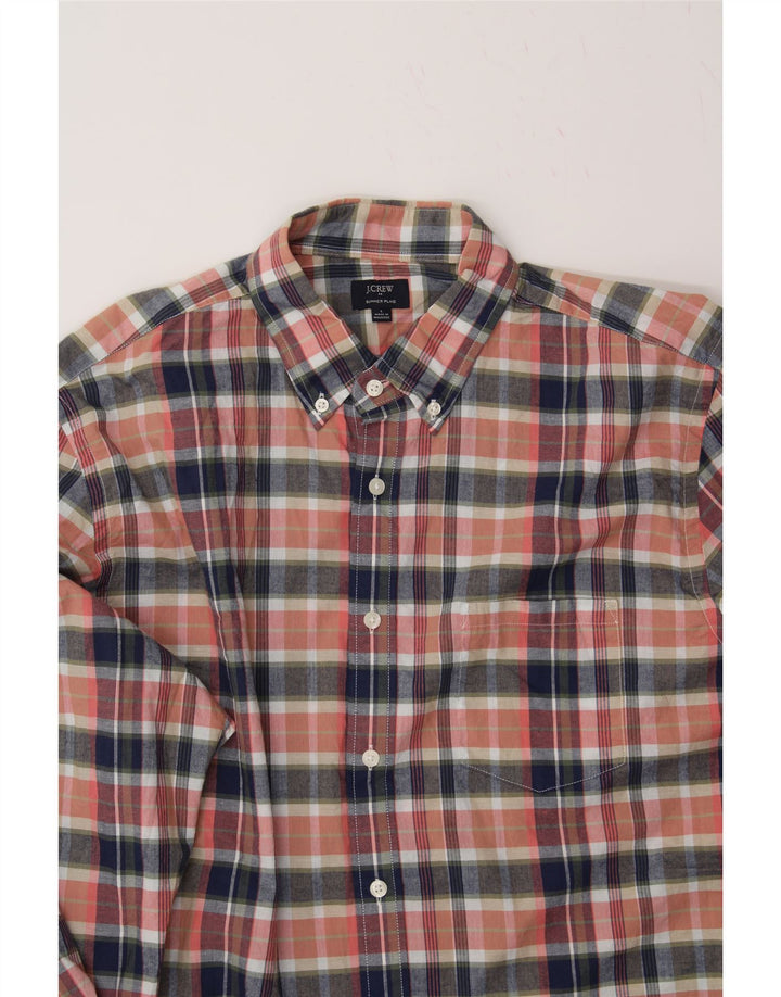 J. CREW Mens Summer Plaid Shirt Large Multicoloured Check Cotton Vintage J. Crew and Second-Hand J. Crew from Messina Hembry 