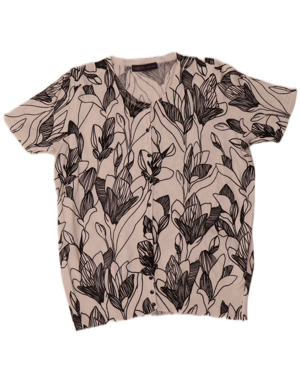 Pulover cardigan pentru femei Marks & Spencer UK 16 mare, negru, floral