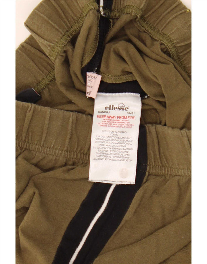 Leggings pentru femei Ellesse UK 12 Medium Khaki Colorblock Bumbac