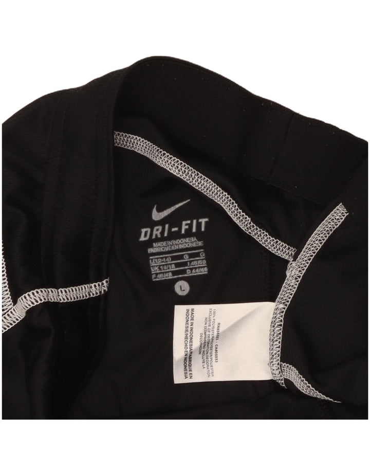 Pantaloni scurti sport NIKE Dri Fit pentru femei Marea Britanie 16/18 Poliester negru mare