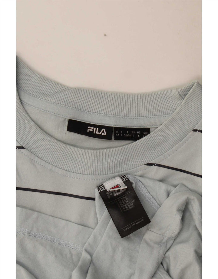 Tricou cu grafic Fila pentru bărbați Top mare din bumbac cu dungi gri
