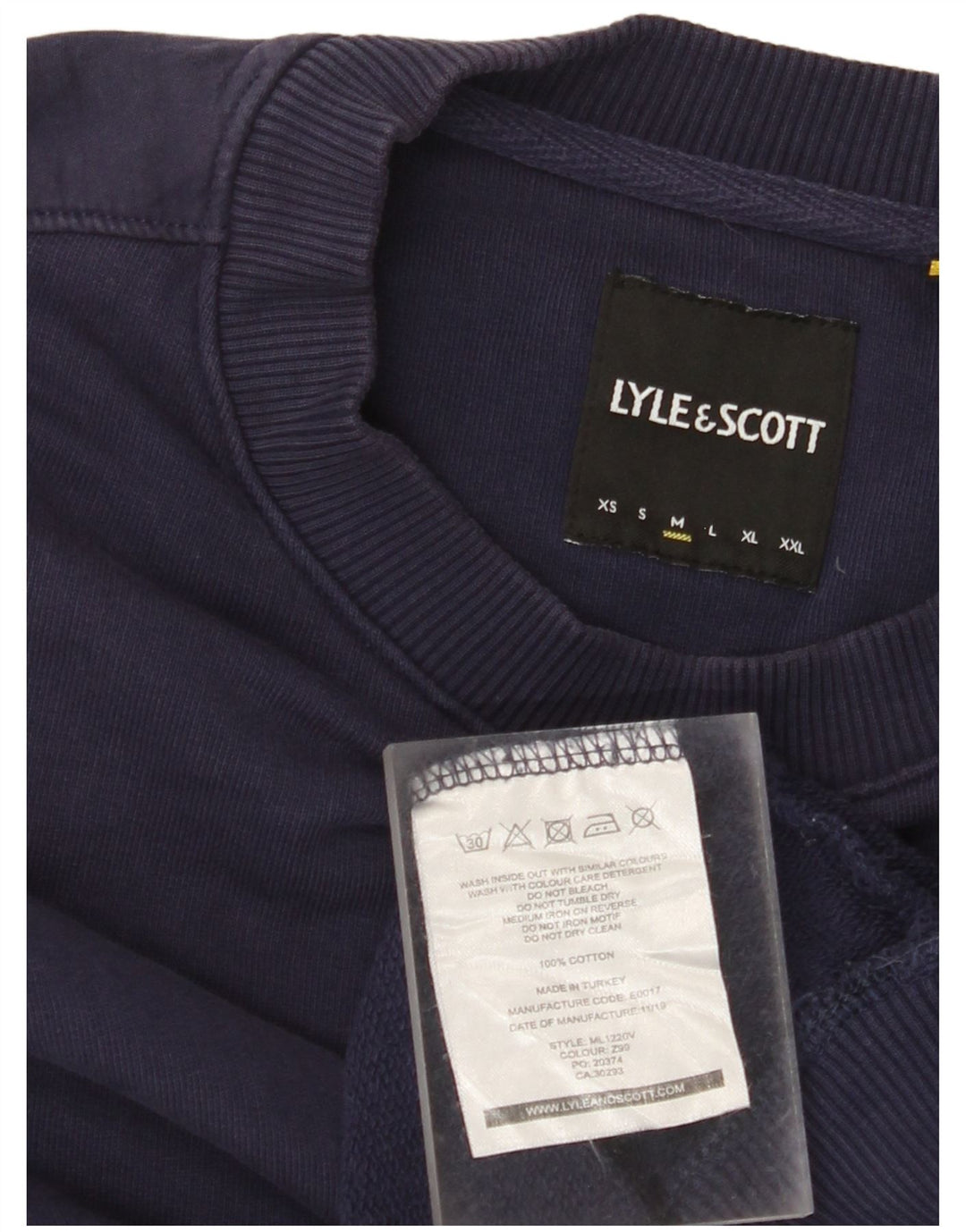 LYLE & SCOTT Hanorac pentru bărbați Pulover mediu din bumbac bleumarin