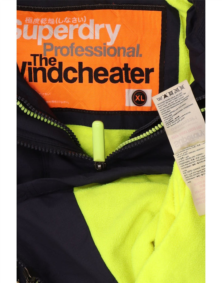 Jachetă Windbreaker Superdry pentru femei cu grafică UK 18 XL, nailon bleumarin
