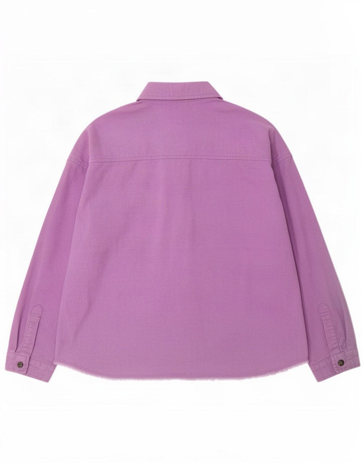 Jachetă oversize din velur pentru femei Zara UK 16 mare, mov, bumbac