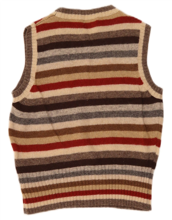 Benetton pentru femei Crop Vest Tank Top Lână nouă cu dungi multicolore