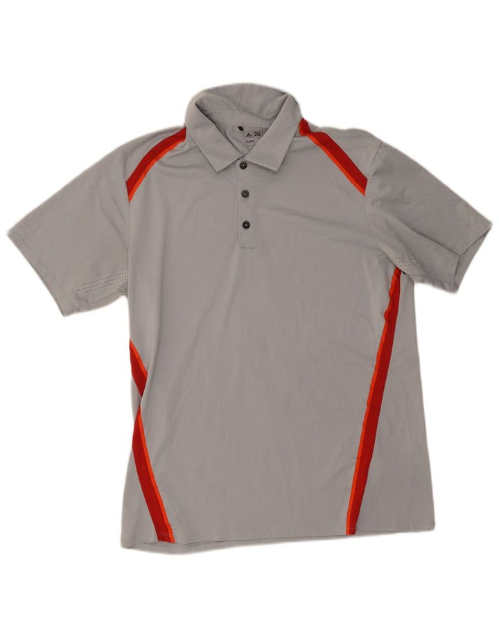 Tricou polo Adidas Climacool pentru bărbați, mare, gri, poliester color bloc