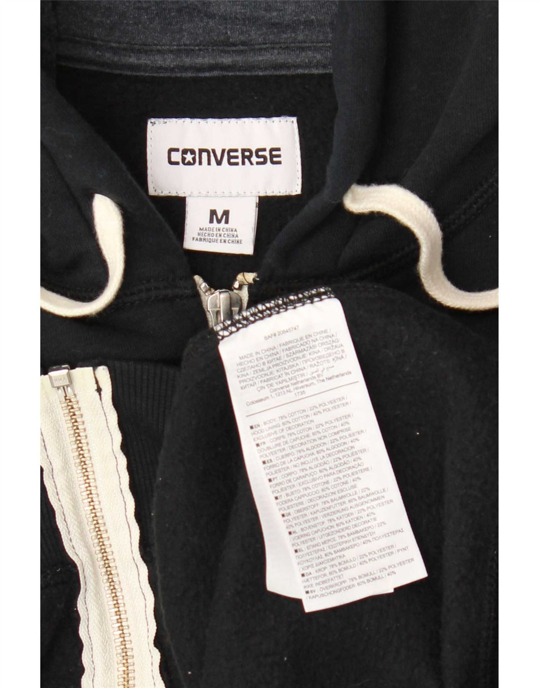 Pulover Converse pentru bărbați, cu fermoar, bumbac, albastru, mediu