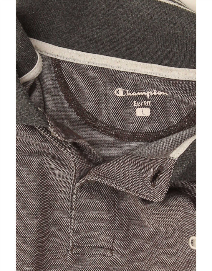 Tricou polo pentru bărbați Champion Easy Fit, mare, gri cu dungi