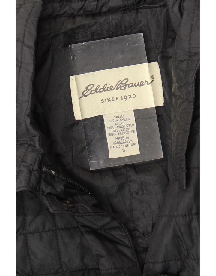 EDDIE BAUER Jachetă căptușită pentru femei UK 10 Small Black Nylon