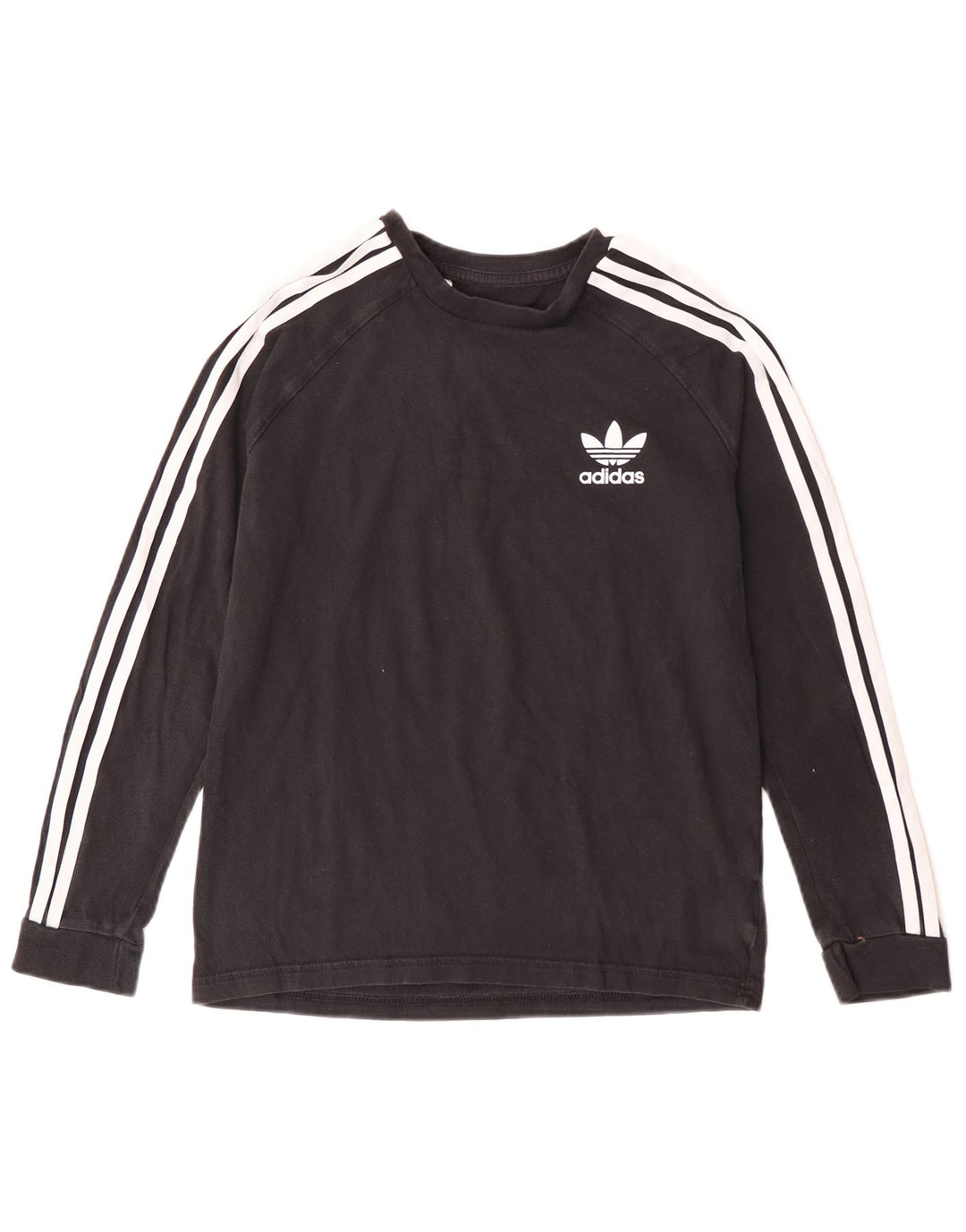 Top pentru băieți Adidas cu mânecă lungă 11-12 ani, bumbac negru