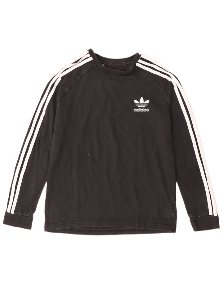 Top pentru băieți Adidas cu mânecă lungă 11-12 ani, bumbac negru