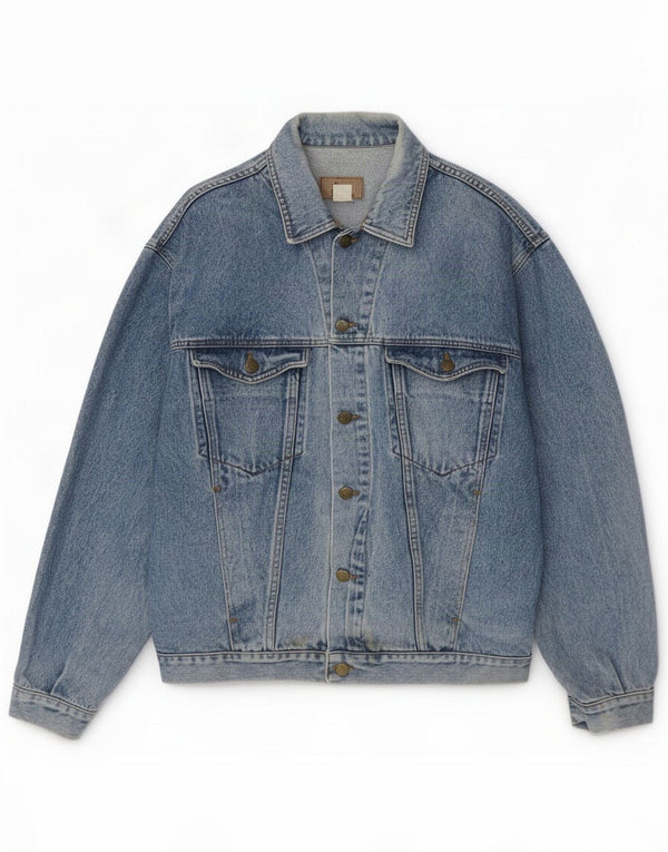 Vintage Mens Denim Jacket UK 40 Large Blue Cotton