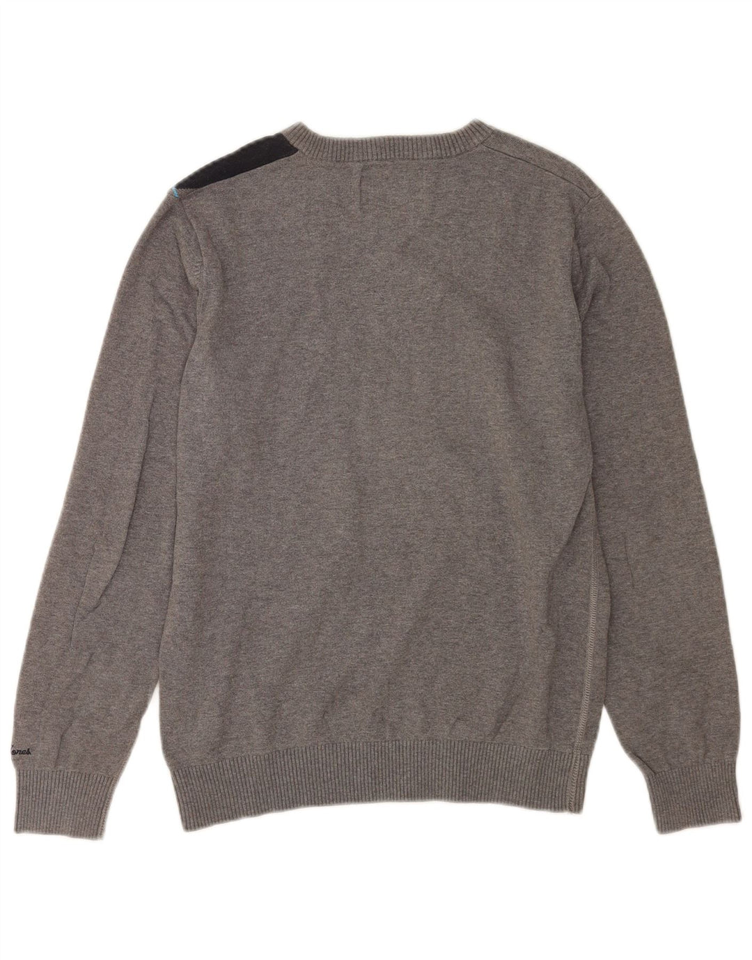 Pulover Jack & Jones pentru bărbați, cu decolteu în V, din bumbac color bloc, gri mediu