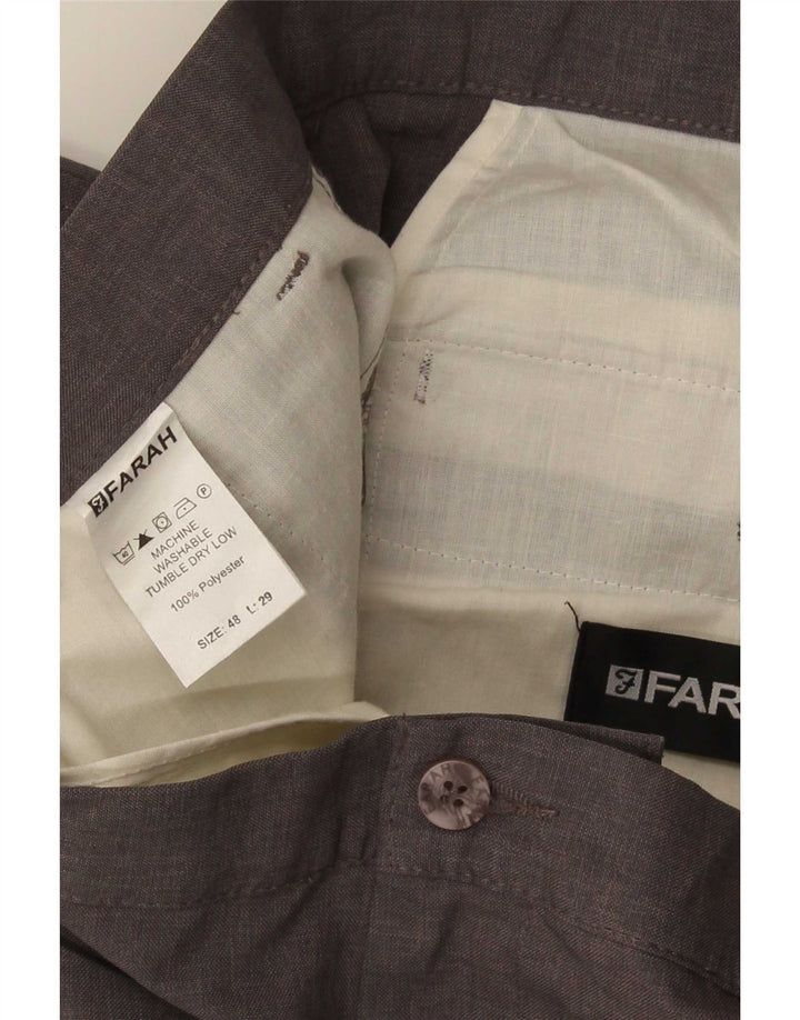 Farah Pantaloni Chino Drepți Bărbați L48 L29 Gri Poliester