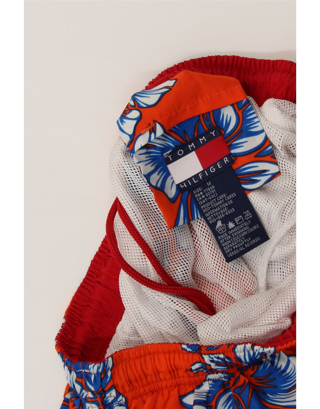 TOMMY HILFIGER Pantaloni scurți de baie pentru bărbați, portocaliu mediu, floral