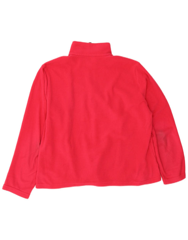 Pulover Jack Wolfskin pentru femei, cu fermoar și gât, din lână UK 22/24 2XL, roz, poliester