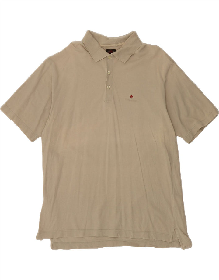 CANADIENS Mens Polo Shirt IT 52 Large Beige Cotton Vintage Canadiens and Second-Hand Canadiens from Messina Hembry 