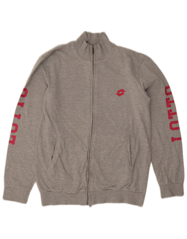 Jachetă de trening grafic Lotto pentru femei UK 14, bumbac cu pete gri mediu