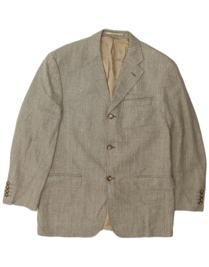 Jachetă pentru bărbați Marks & Spencer UK 38 Medium Beige Herringbone Wool