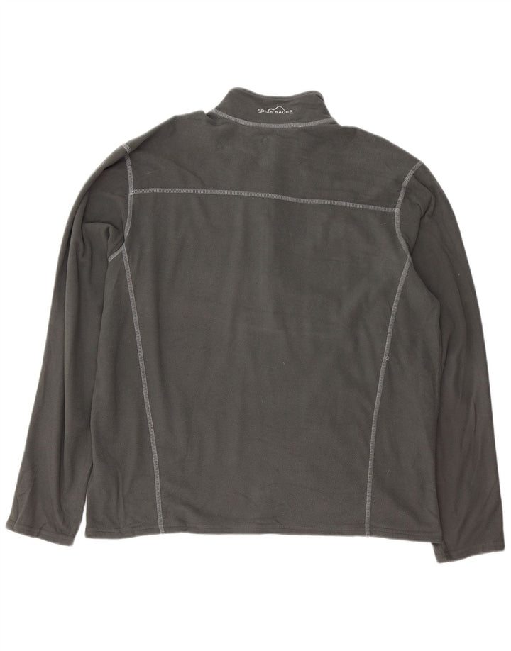 Pulover pentru bărbați Eddie Bauer, cu fermoar și gât, poliester gri XL