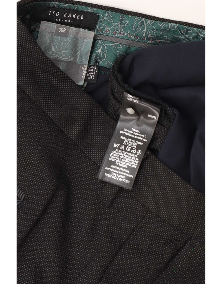 Ted Baker Pantaloni drepți pentru bărbați L36 L32 Poliester cu pete gri