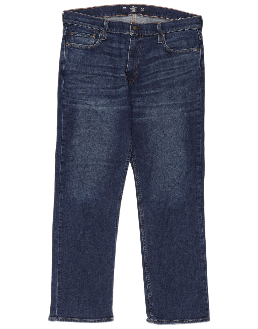 Blugi Hollister Flex Straight pentru bărbați W34 L30 albastru