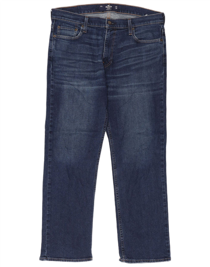 Blugi Hollister Flex Straight pentru bărbați W34 L30 albastru