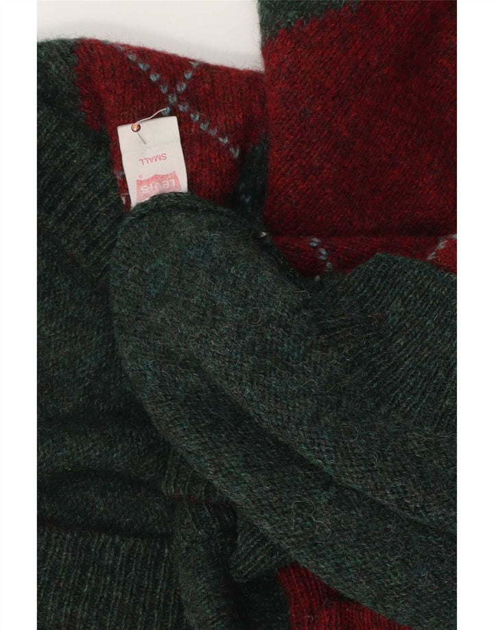 Pulover cardigan Levi's pentru bărbați, lână virgină Argyle/Diamond, verde mică