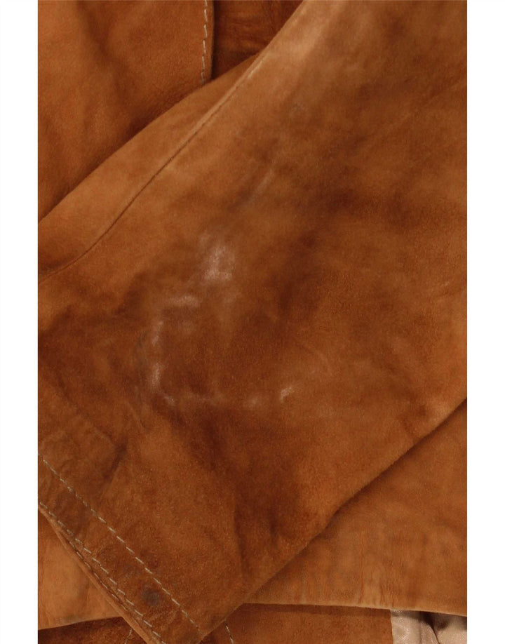 Blazer Vintage pentru bărbați cu 3 nasturi din piele intoarsa, UK 40, mare, bej
