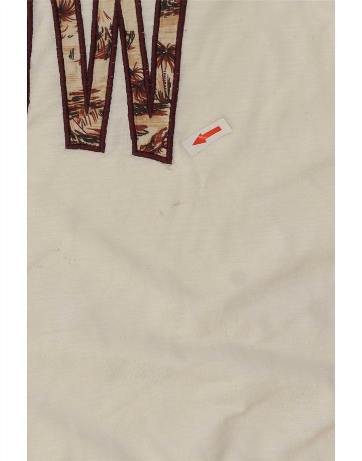 Tricou grafic Benetton pentru bărbați Top Medium White Bumbac