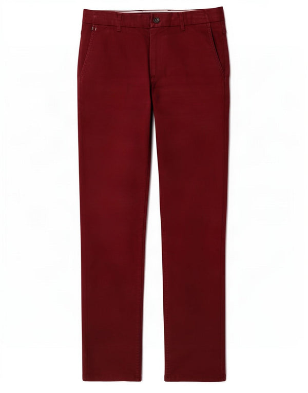 Pantaloni chino slim pentru bărbați Zara EU 42 Large W32 L34 Bumbac Burgundy