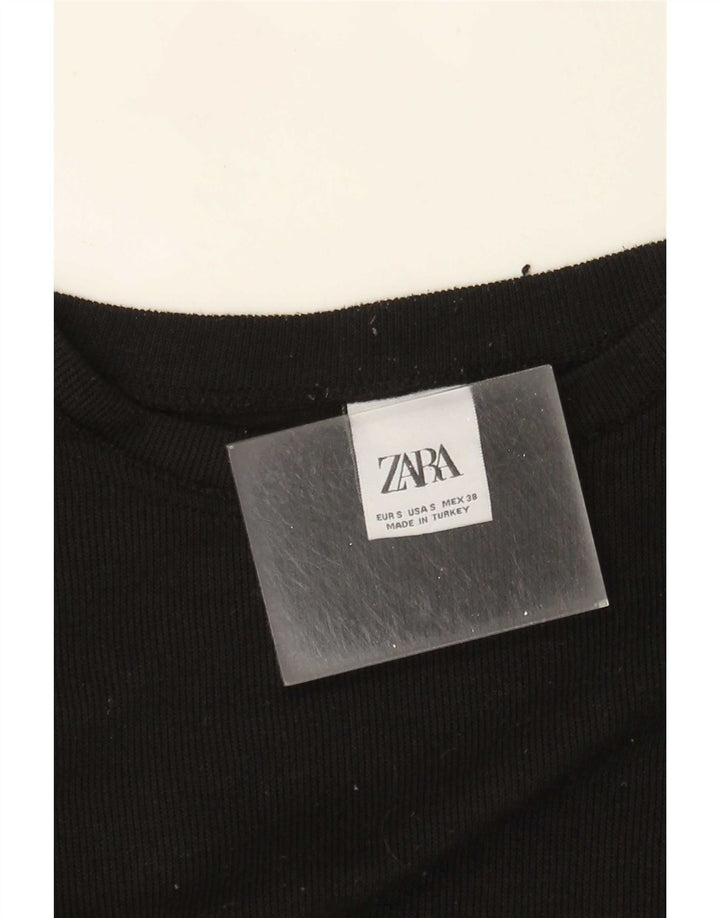 Pulover pentru bărbați Zara, cu gât crew, mic, negru