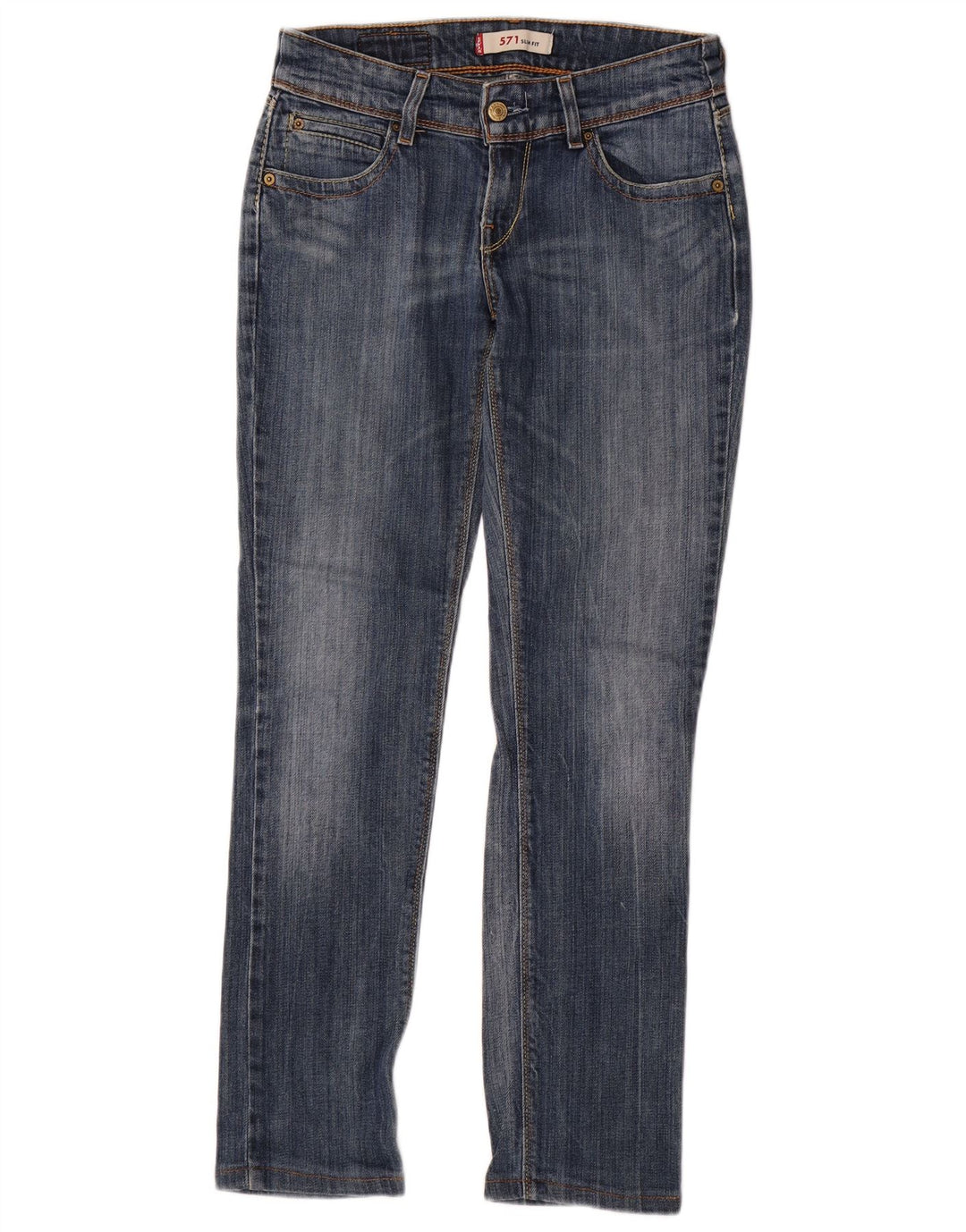 Blugi Levi's 571 Slim pentru femei W29 L30 Bumbac albastru
