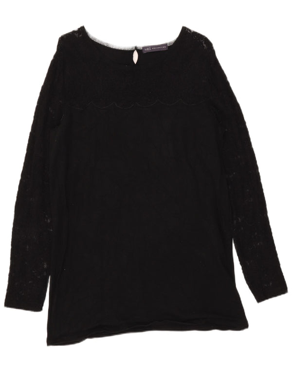 Pulover pentru femei Marks & Spencer cu decolteu triplu UK 12 Medium Negru