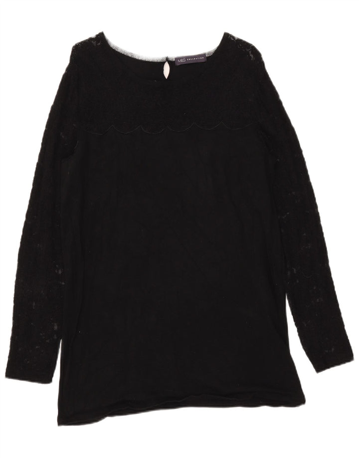 Pulover pentru femei Marks & Spencer cu decolteu triplu UK 12 Medium Negru