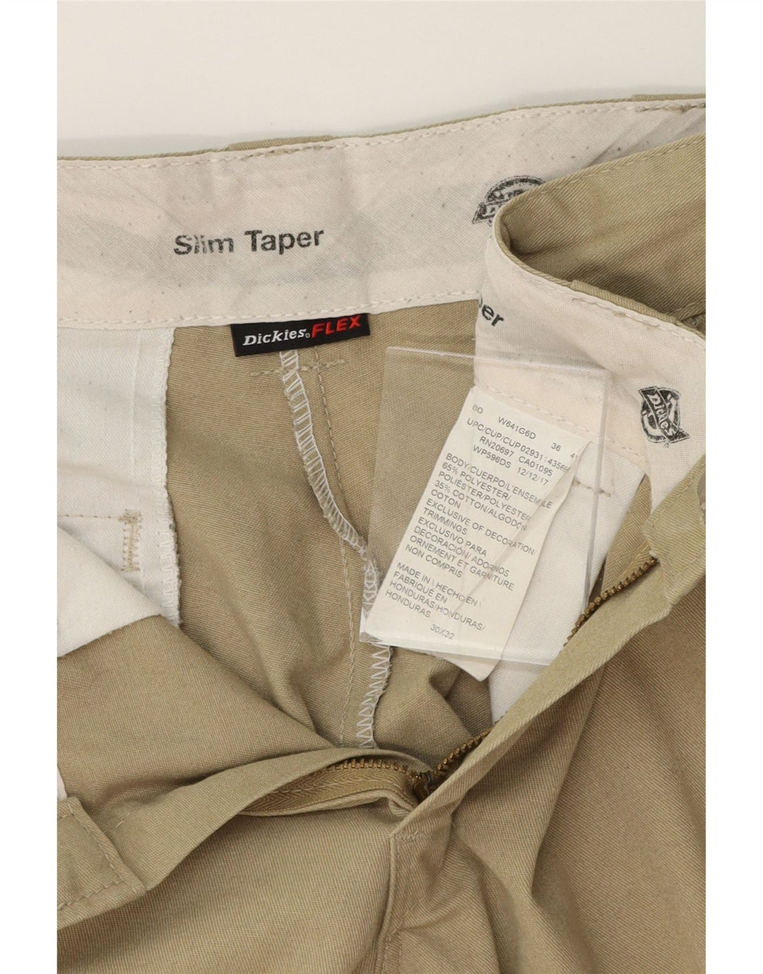 DICKIES Mens Slim Tapered Cargo Trousers W33 L31 Beige Polyester Vintage Dickies and Second-Hand Dickies from Messina Hembry 